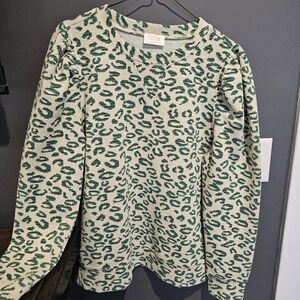 Green Leopard Print Blouse